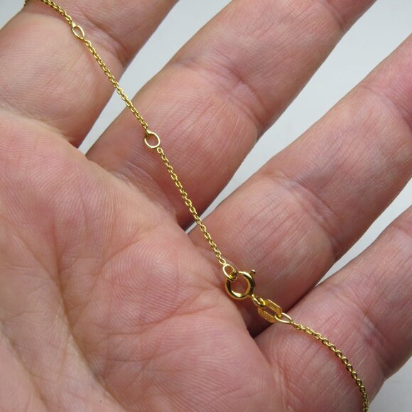 18k *925 Sterling Silver Link Necklace - Picture 2 of 3